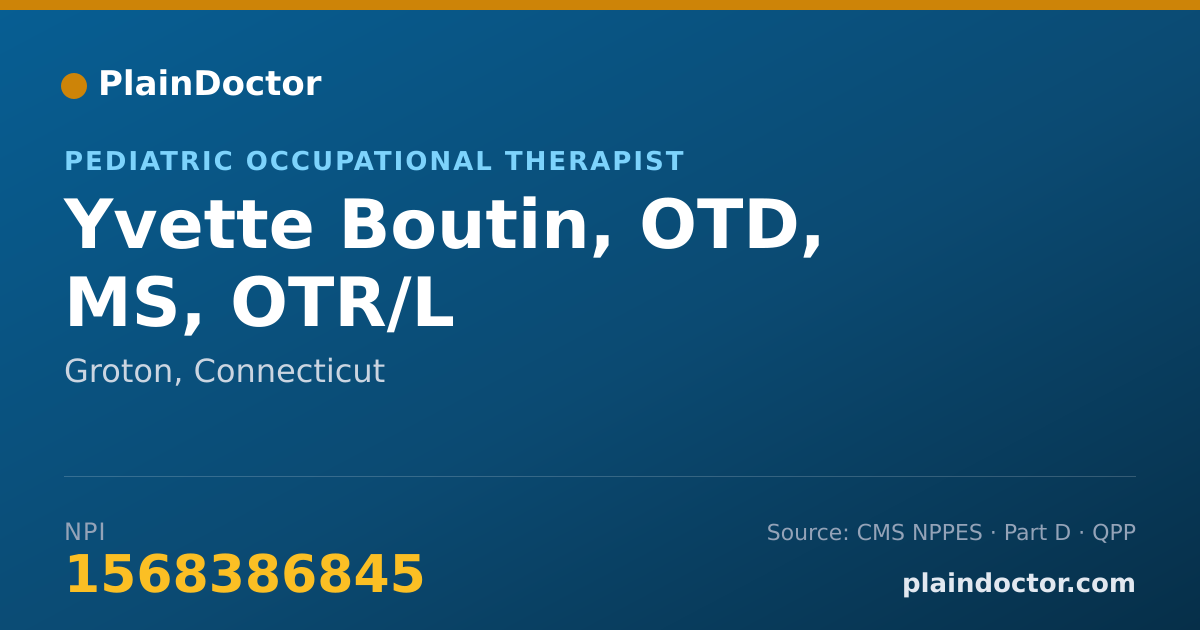 Shareable card for Yvette Boutin, OTD, MS, OTR/L - Pediatric Occupational Therapist, Groton, CT
