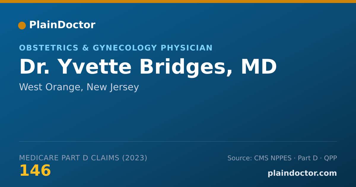 Shareable card for Yvette Bridges, MD - Obstetrics & Gynecology Physician, West Orange, NJ