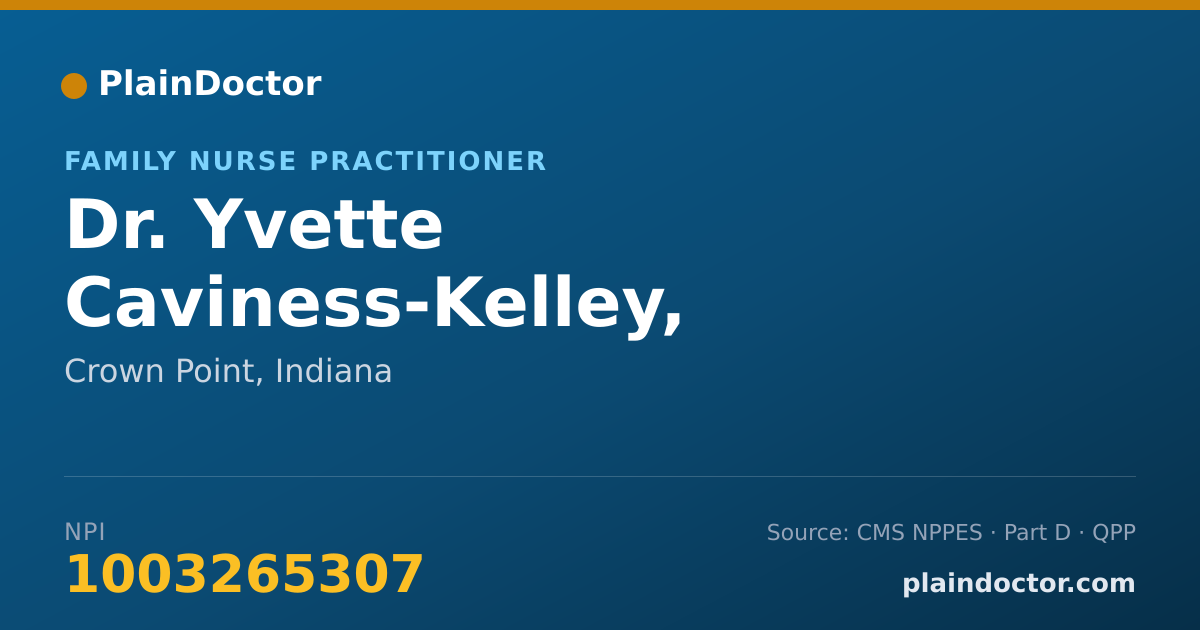 Shareable card for Yvette Caviness-Kelley, FNP-BC - Family Nurse Practitioner, Crown Point, IN