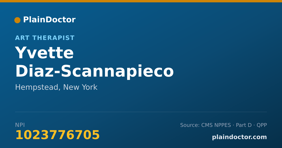 Shareable card for Yvette Diaz-Scannapieco - Art Therapist, Hempstead, NY