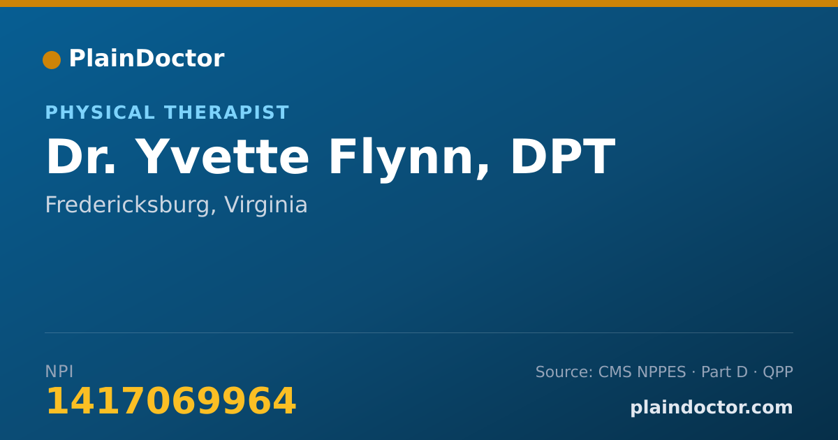 Shareable card for Yvette Flynn, DPT - Physical Therapist, Fredericksburg, VA