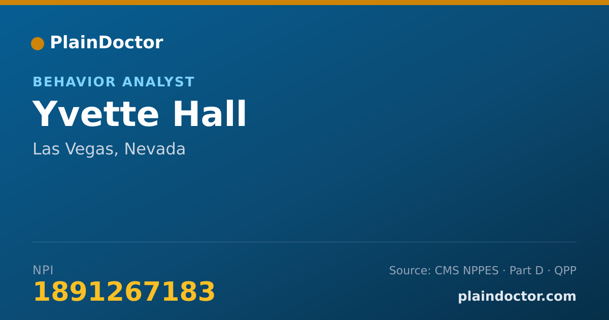 Shareable card for Yvette Hall - Behavior Analyst, Las Vegas, NV