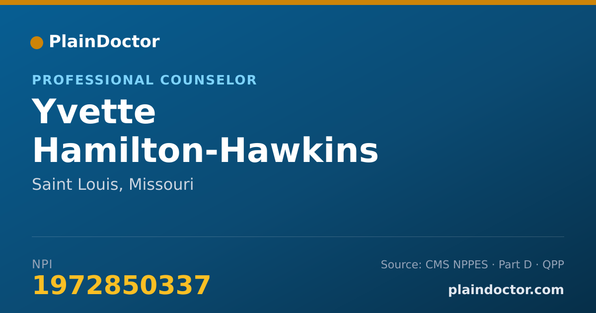 Shareable card for Yvette Hamilton-Hawkins - Professional Counselor, Saint Louis, MO