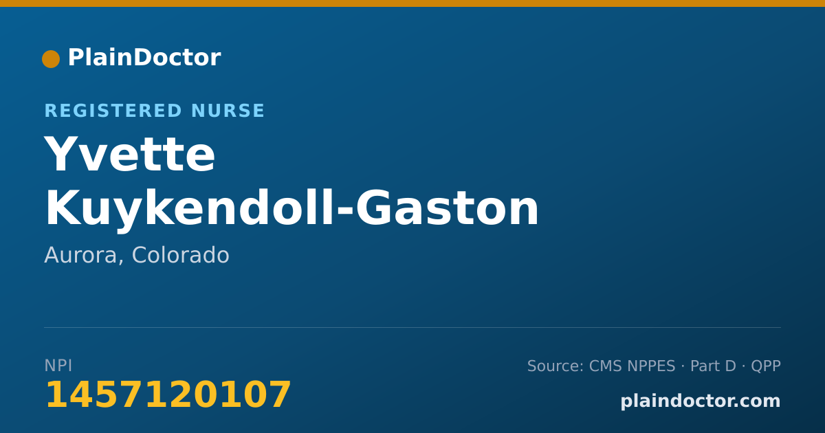 Shareable card for Yvette Kuykendoll-Gaston - Registered Nurse, Aurora, CO
