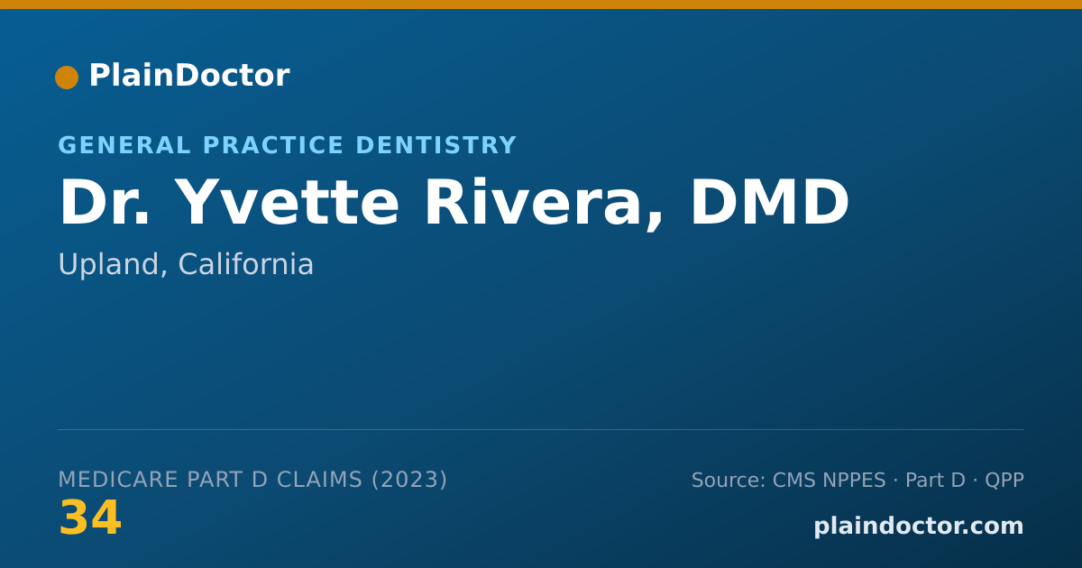 Shareable card for Yvette Rivera, DMD - General Practice Dentistry, Upland, CA
