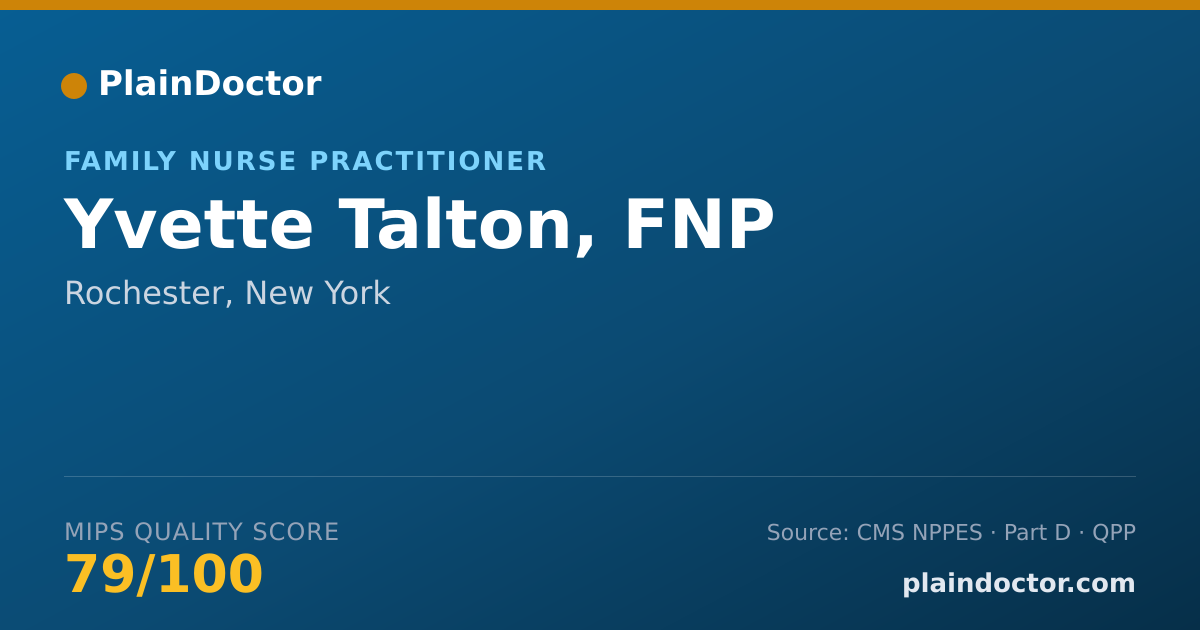 Shareable card for Yvette Talton, FNP - Physician Assistant, Rochester, NY