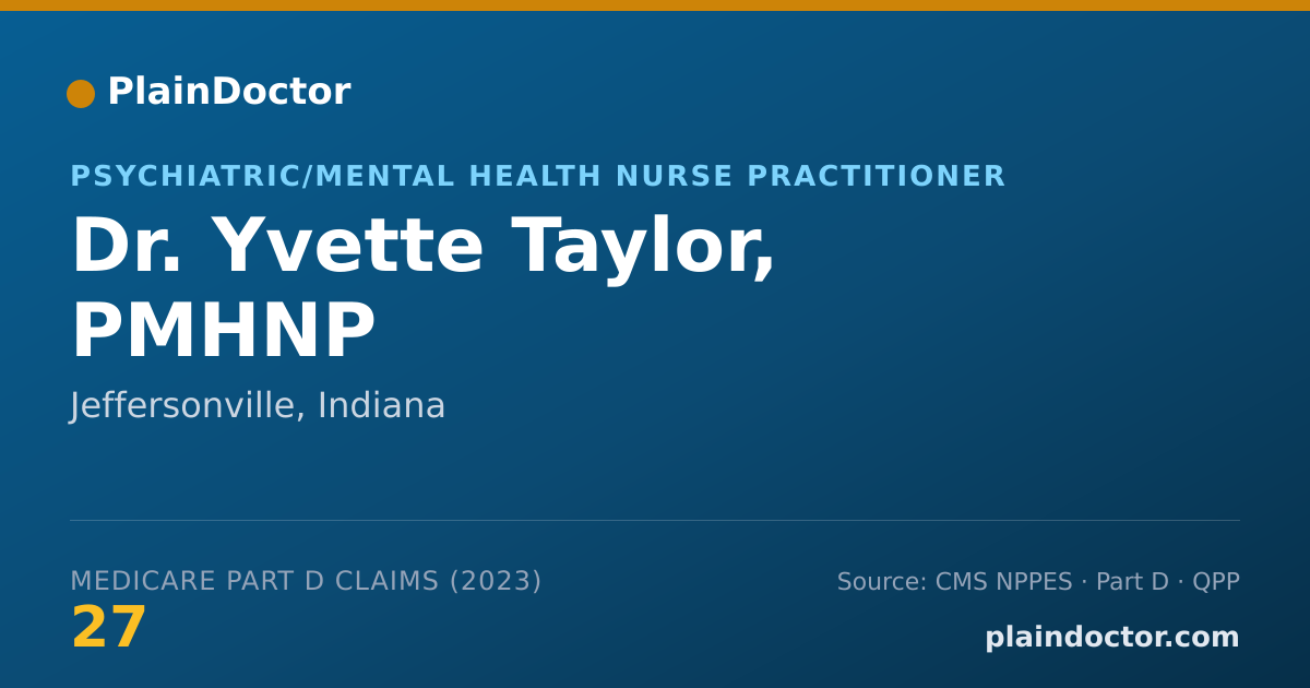 Shareable card for Yvette Taylor, PMHNP - Psychiatric/Mental Health Nurse Practitioner, Jeffersonville, IN