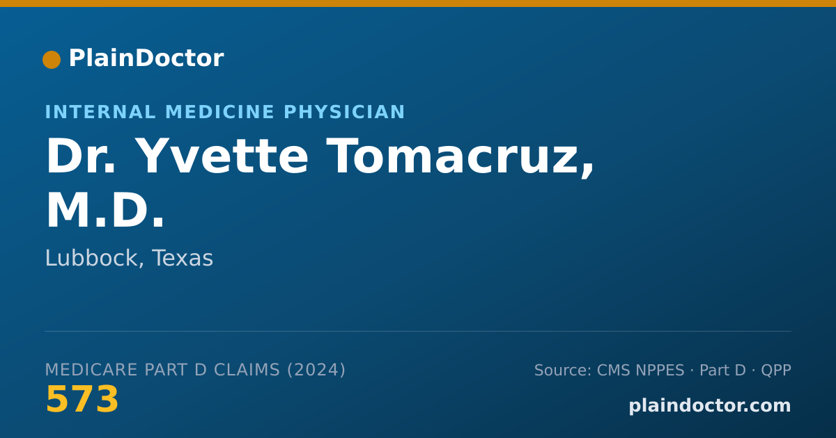 Shareable card for Yvette Tomacruz, M.D. - Internal Medicine Physician, Lubbock, TX