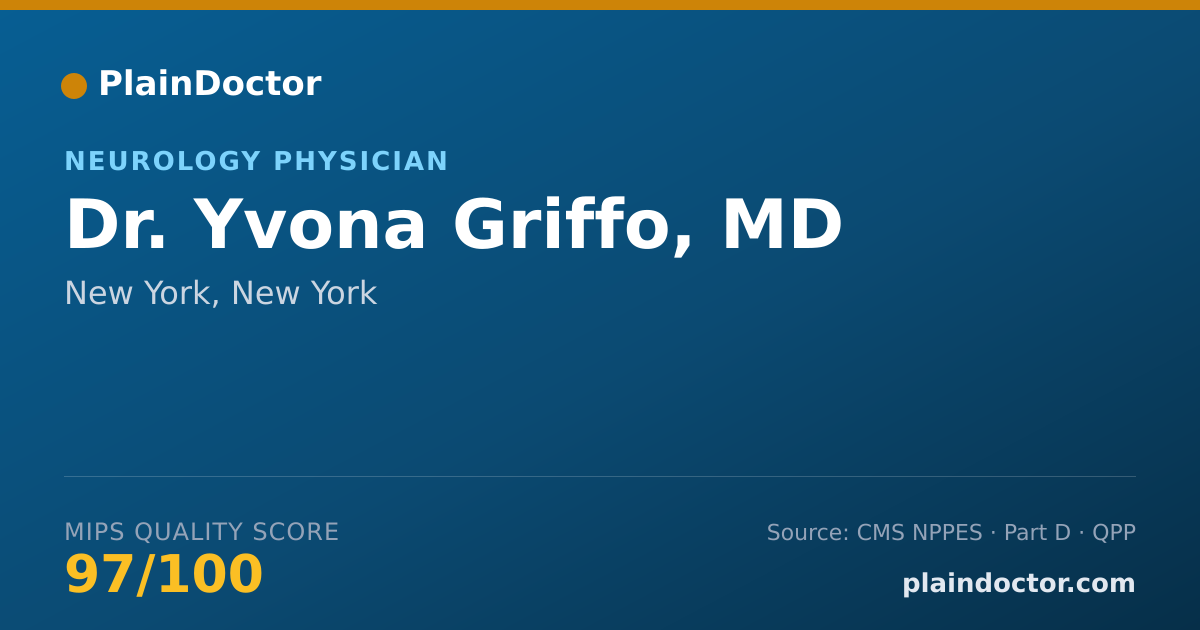 Shareable card for Yvona Griffo, MD - Neurology Physician, New York, NY