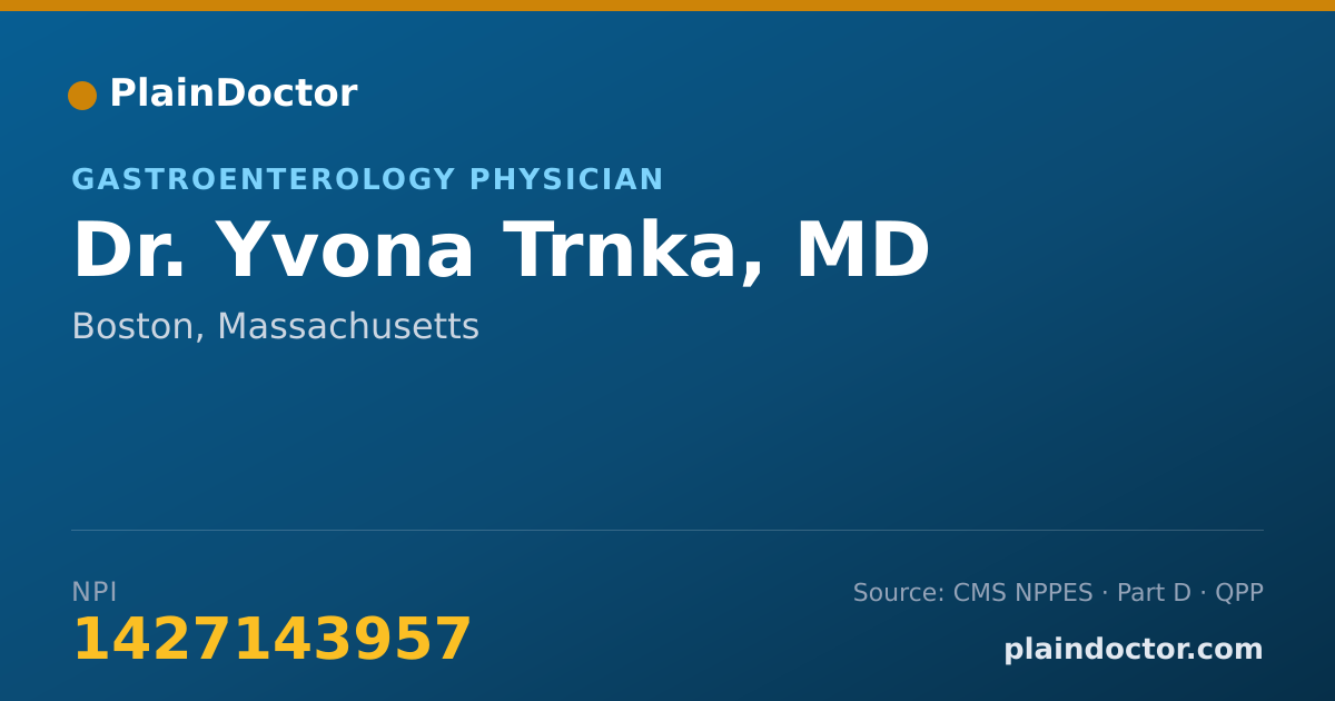 Shareable card for Yvona Trnka, MD - Gastroenterology Physician, Boston, MA