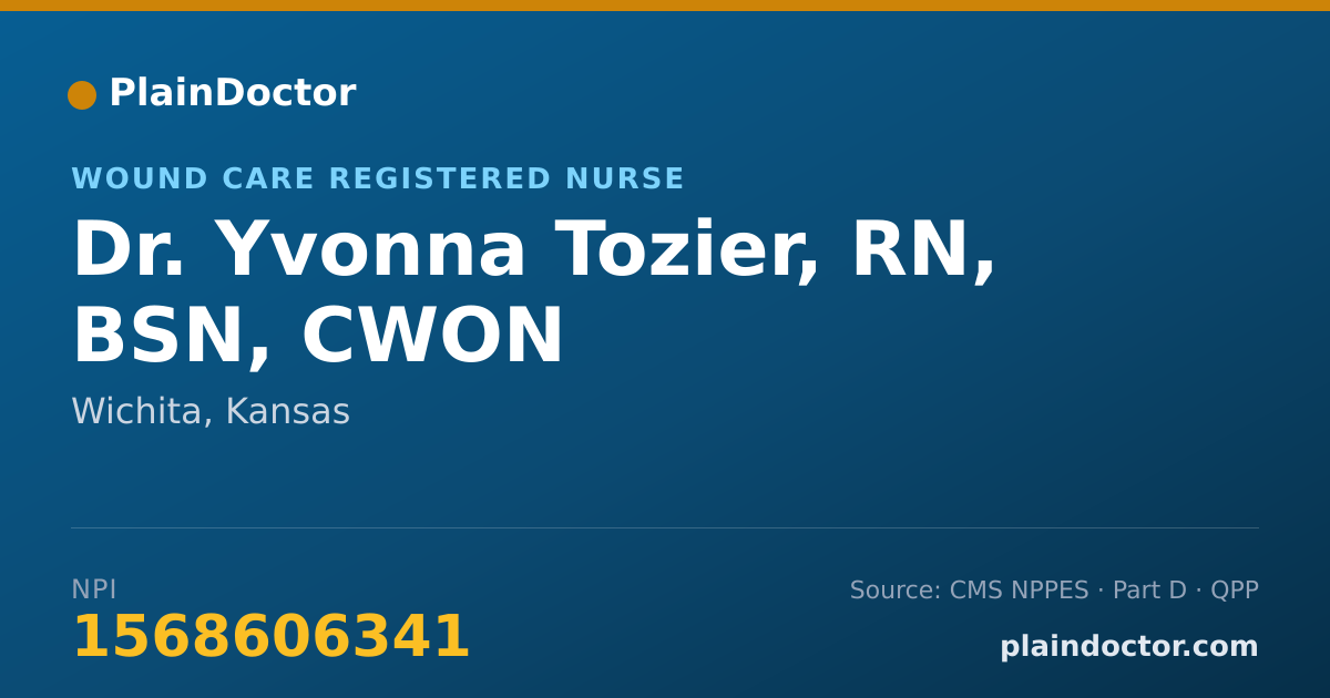 Shareable card for Yvonna Tozier, RN, BSN, CWON - Wound Care Registered Nurse, Wichita, KS