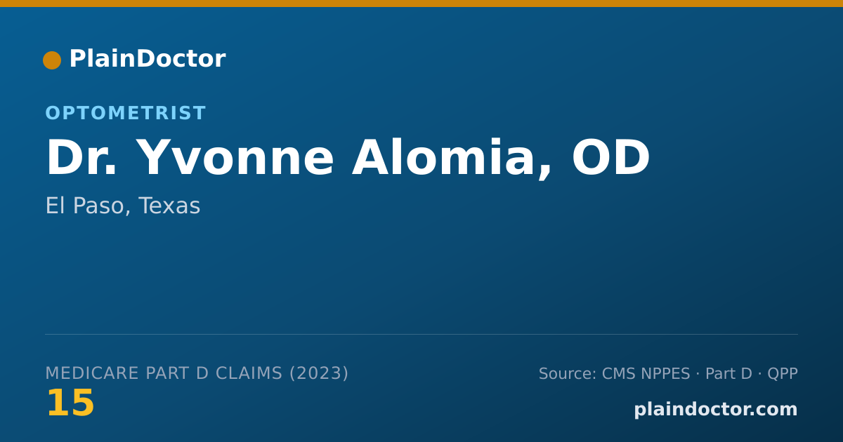 Shareable card for Yvonne Alomia, OD - Optometrist, El Paso, TX