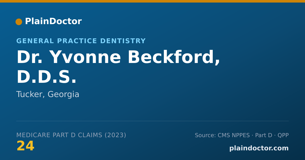 Shareable card for Yvonne Beckford, D.D.S. - General Practice Dentistry, Tucker, GA