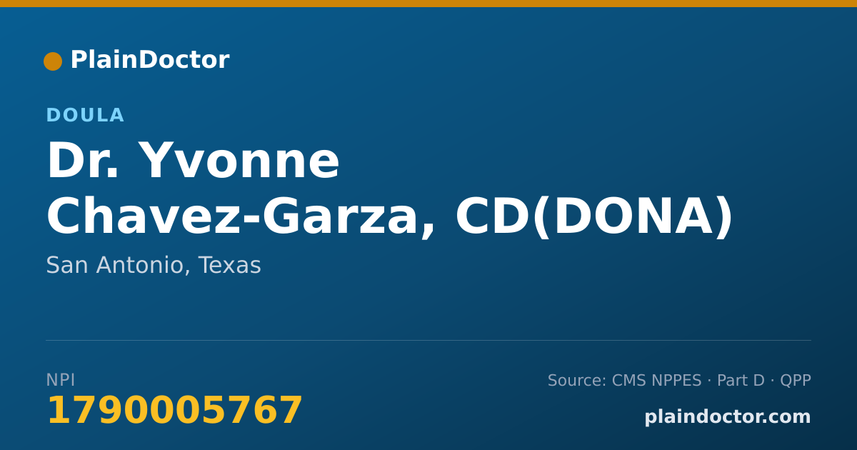 Shareable card for Yvonne Chavez-Garza, CD(DONA) - Doula, San Antonio, TX