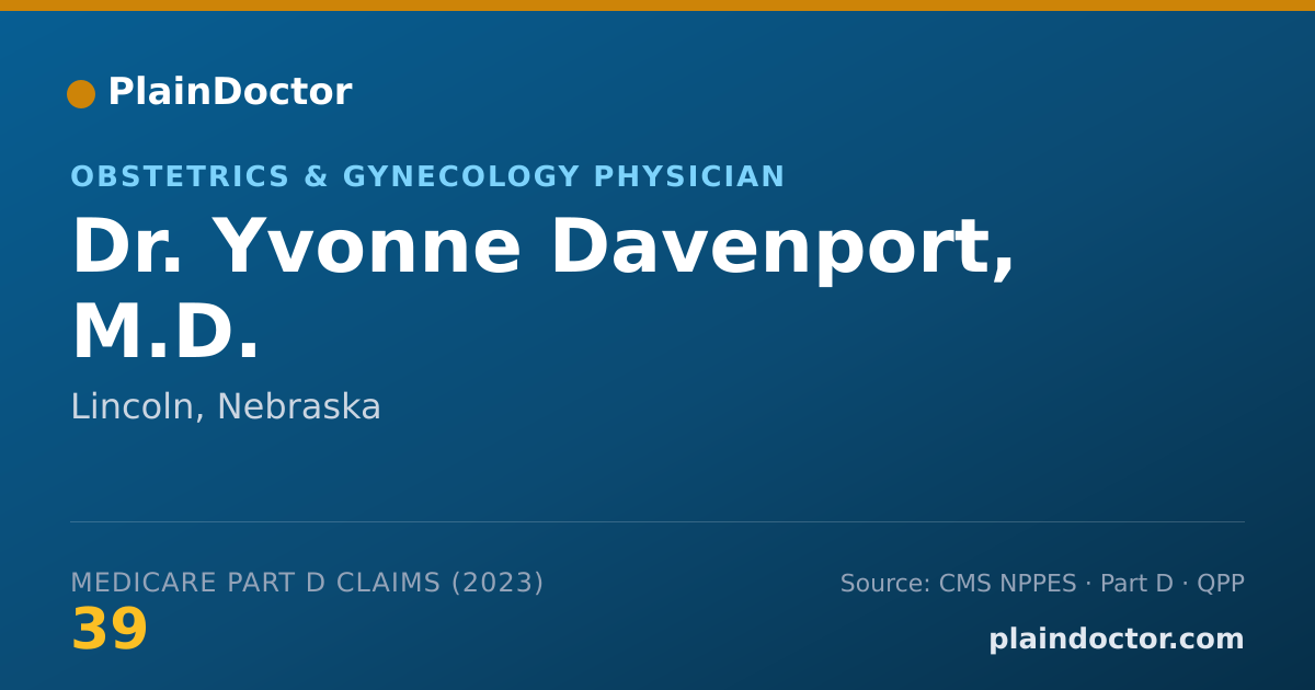 Shareable card for Yvonne Davenport, M.D. - Obstetrics & Gynecology Physician, Lincoln, NE