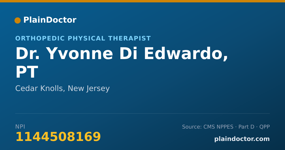 Shareable card for Yvonne Di Edwardo, PT - Orthopedic Physical Therapist, Cedar Knolls, NJ