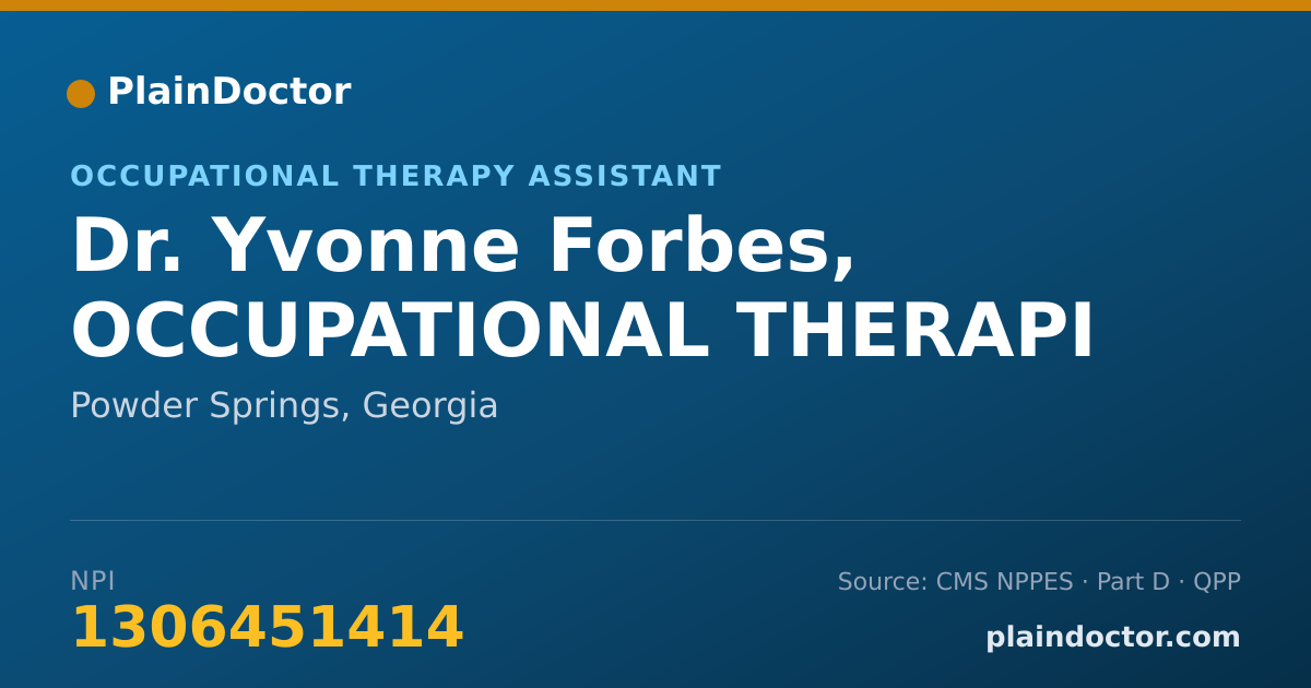 Shareable card for Yvonne Forbes, OCCUPATIONAL THERAPI - Occupational Therapy Assistant, Powder Springs, GA