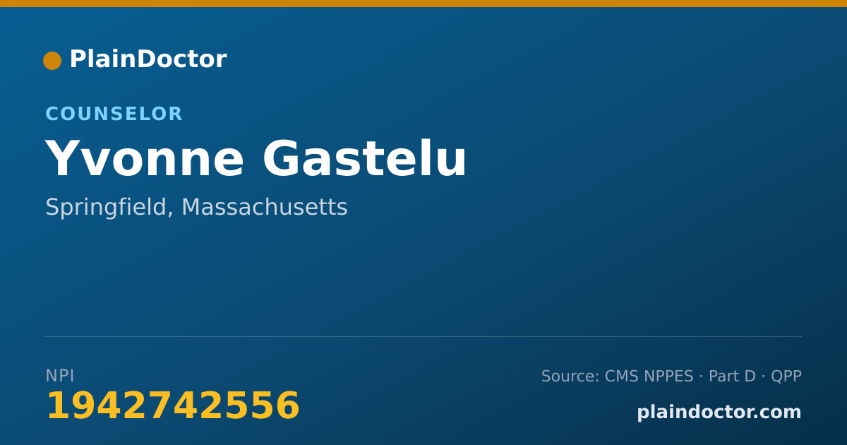 Shareable card for Yvonne Gastelu - Counselor, Springfield, MA