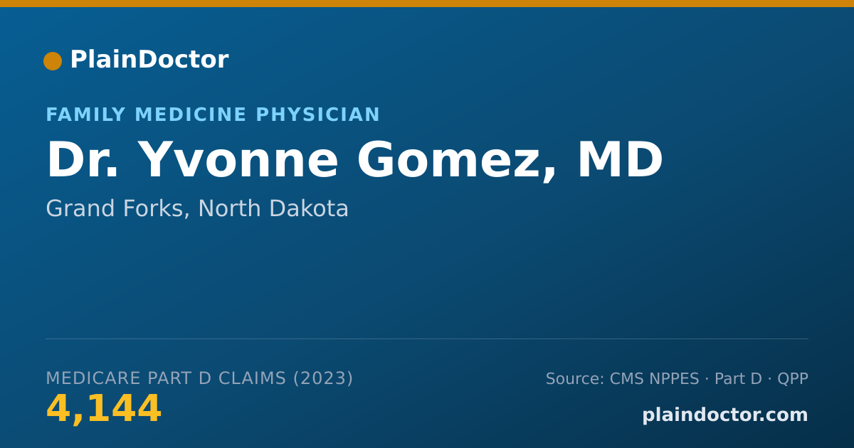 Shareable card for Yvonne Gomez, MD - Family Medicine Physician, Grand Forks, ND