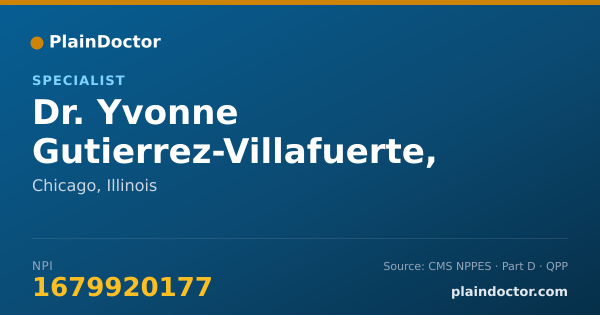 Shareable card for Yvonne Gutierrez-Villafuerte, MS - Specialist, Chicago, IL
