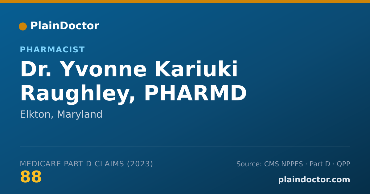 Shareable card for Yvonne Kariuki Raughley, PHARMD - Pharmacist, Elkton, MD