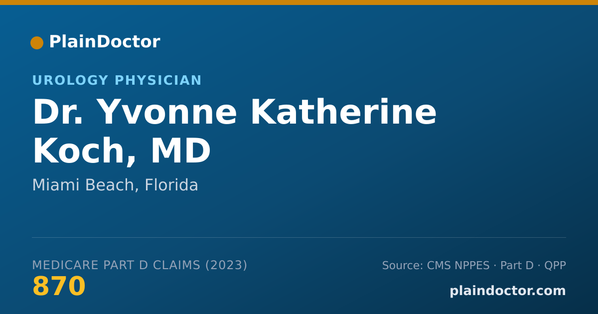 Shareable card for Yvonne Katherine Koch, MD - Urology Physician, Miami Beach, FL