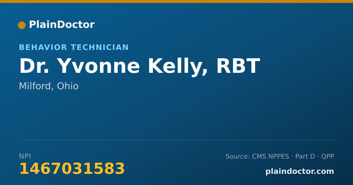 Shareable card for Yvonne Kelly, RBT - Behavior Technician, Milford, OH