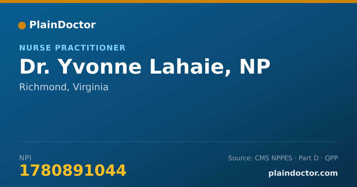 Shareable card for Yvonne Lahaie, NP - Nurse Practitioner, Richmond, VA