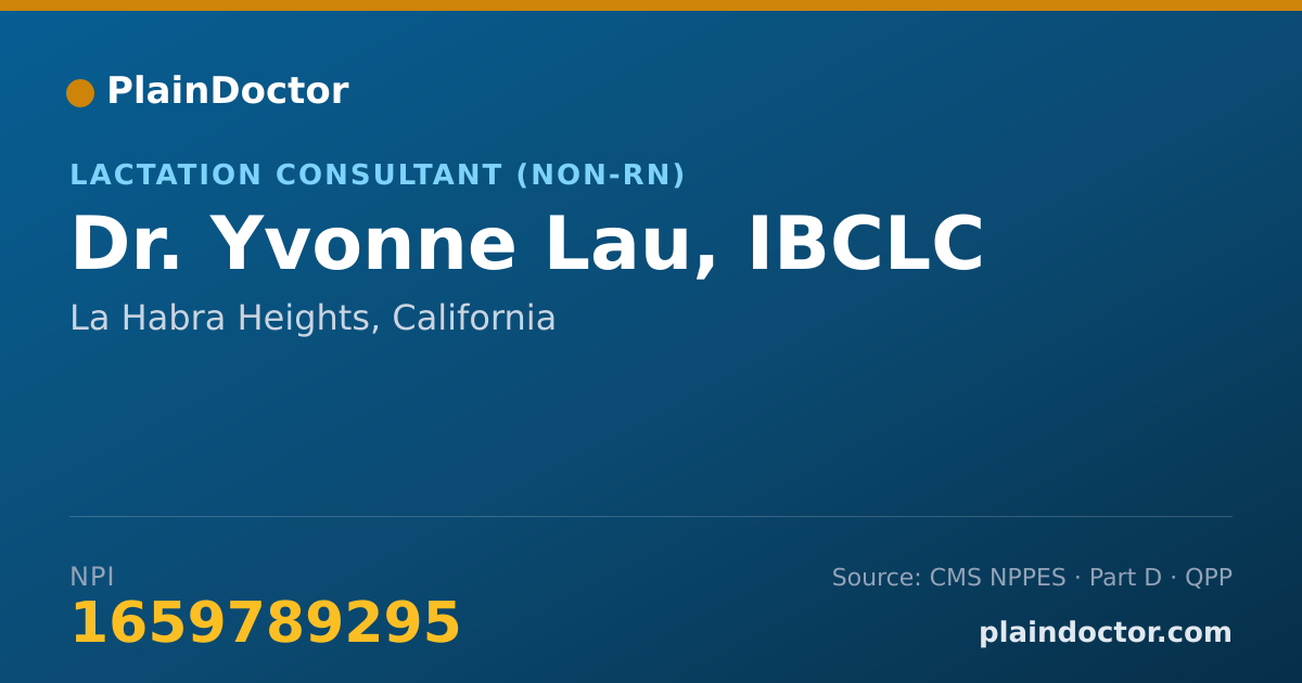 Shareable card for Yvonne Lau, IBCLC - Lactation Consultant (Non-RN), La Habra Heights, CA