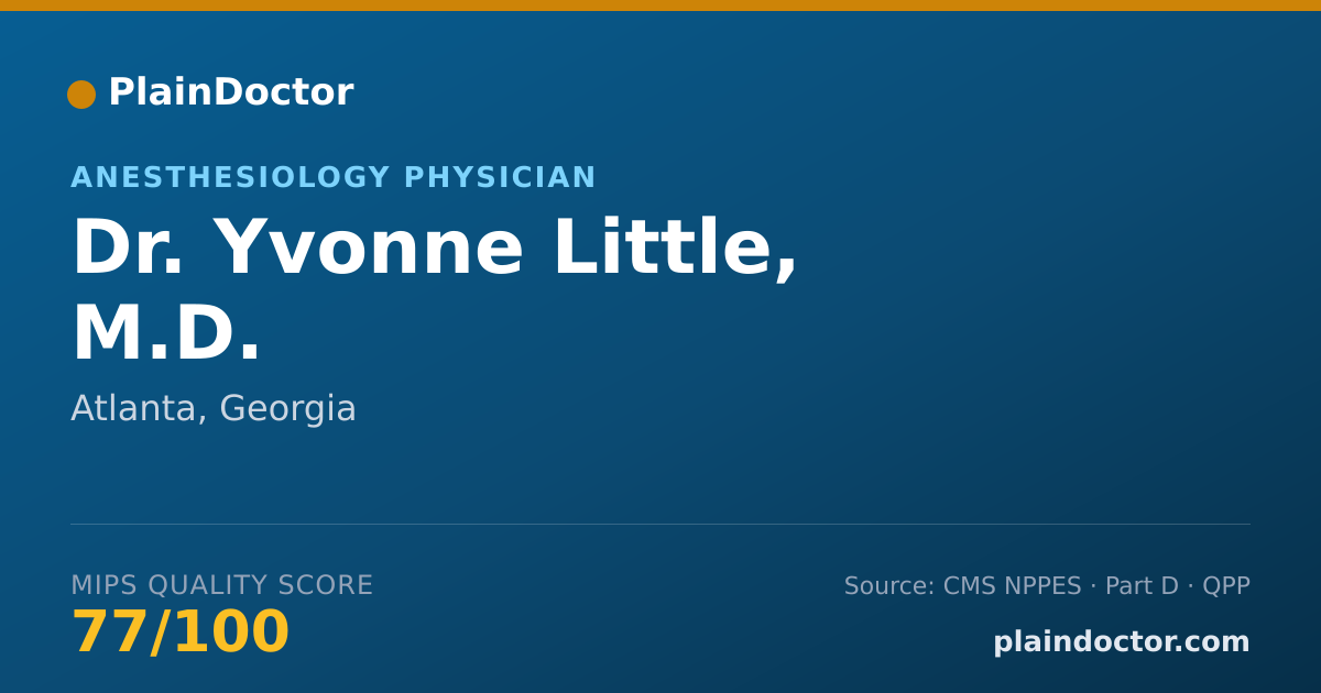 Shareable card for Yvonne Little, M.D. - Anesthesiology Physician, Atlanta, GA