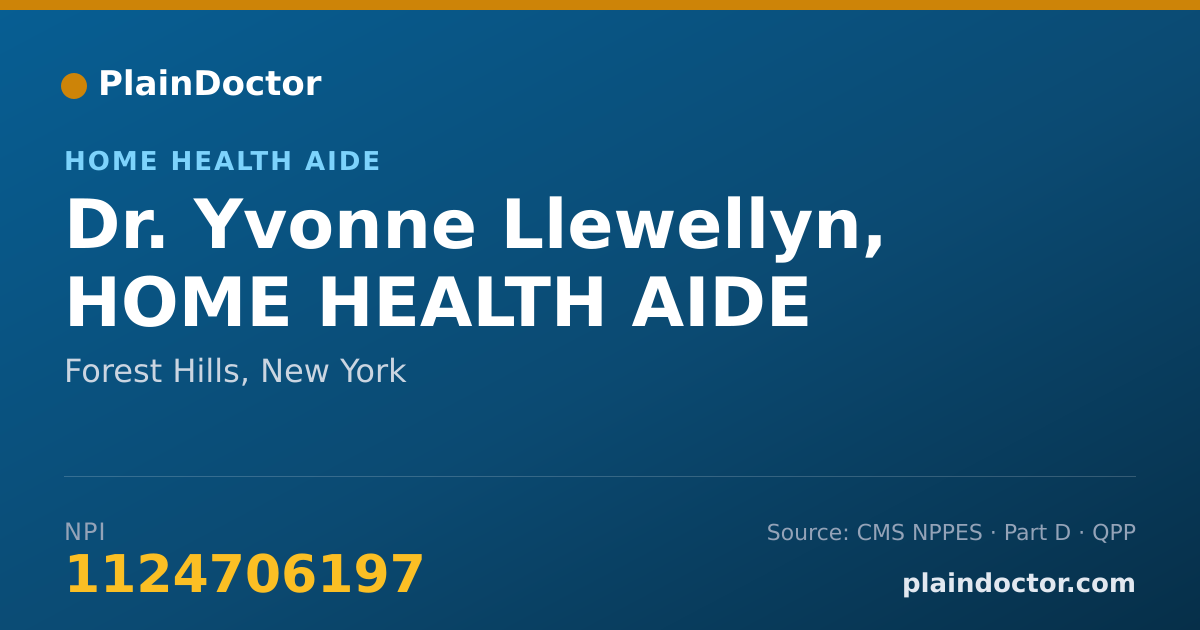 Shareable card for Yvonne Llewellyn, HOME HEALTH AIDE - Home Health Aide, Forest Hills, NY