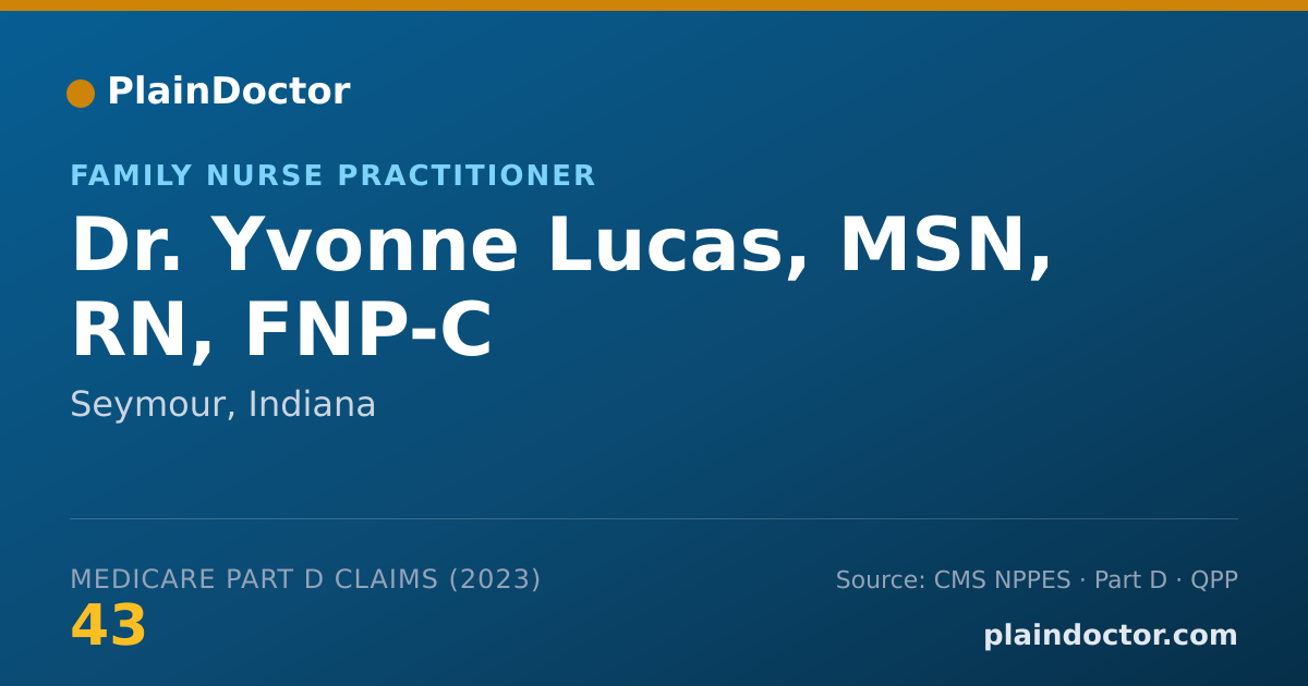 Shareable card for Yvonne Lucas, MSN, RN, FNP-C - Family Nurse Practitioner, Seymour, IN