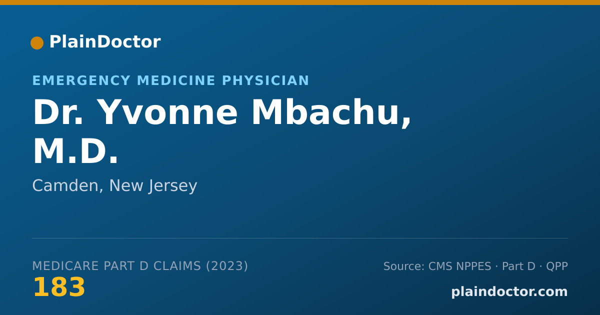 Shareable card for Yvonne Mbachu, M.D. - Emergency Medicine Physician, Camden, NJ