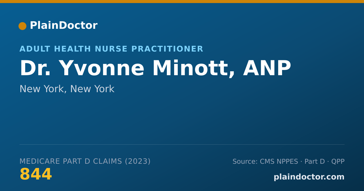 Shareable card for Yvonne Minott, ANP - Adult Health Nurse Practitioner, New York, NY