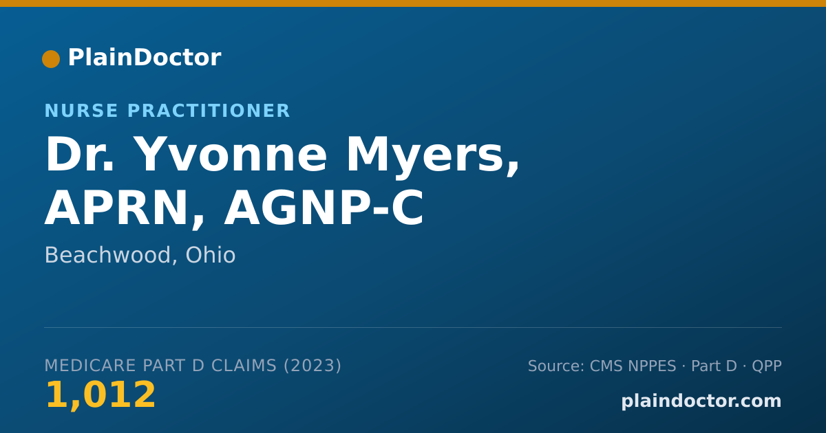 Shareable card for Yvonne Myers, APRN, AGNP-C - Nurse Practitioner, Beachwood, OH