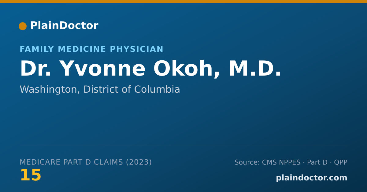 Shareable card for Yvonne Okoh, M.D. - Family Medicine Physician, Washington, DC