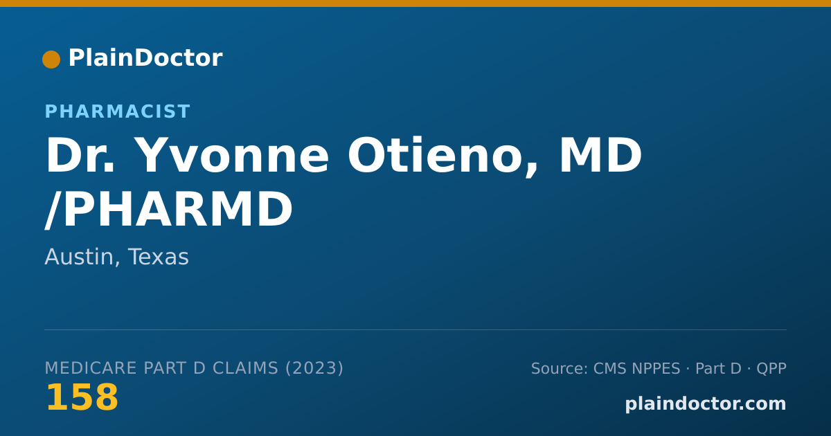 Shareable card for Yvonne Otieno, MD /PHARMD - Pharmacist, Austin, TX