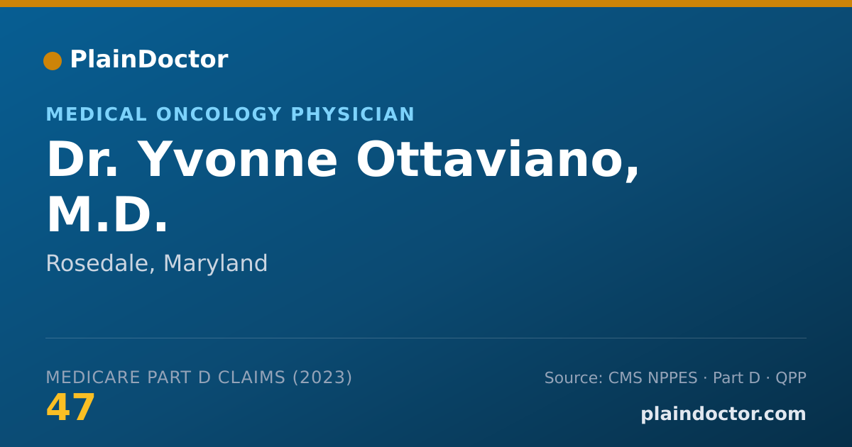 Shareable card for Yvonne Ottaviano, M.D. - Medical Oncology Physician, Rosedale, MD