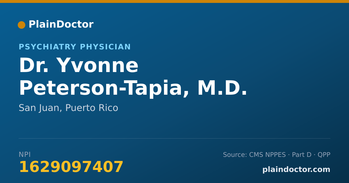 Shareable card for Yvonne Peterson-Tapia, M.D. - Psychiatry Physician, San Juan, PR