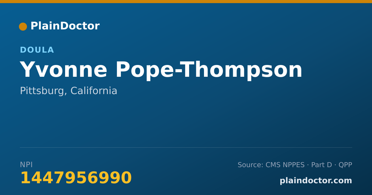 Shareable card for Yvonne Pope-Thompson - Doula, Pittsburg, CA