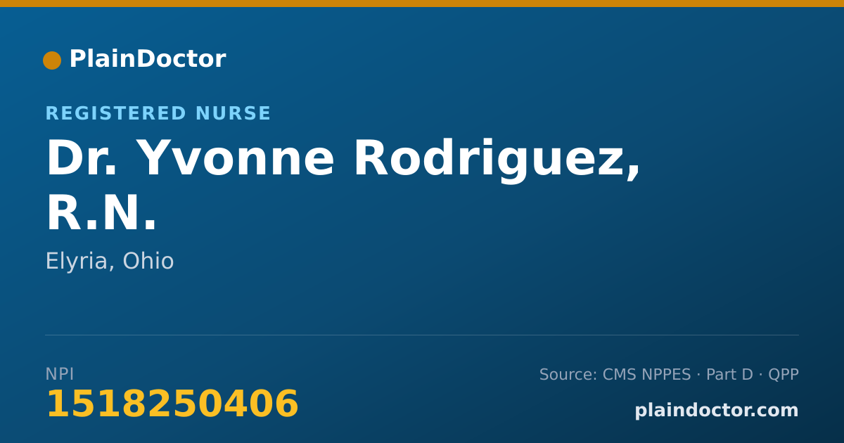 Shareable card for Yvonne Rodriguez, R.N. - Registered Nurse, Elyria, OH