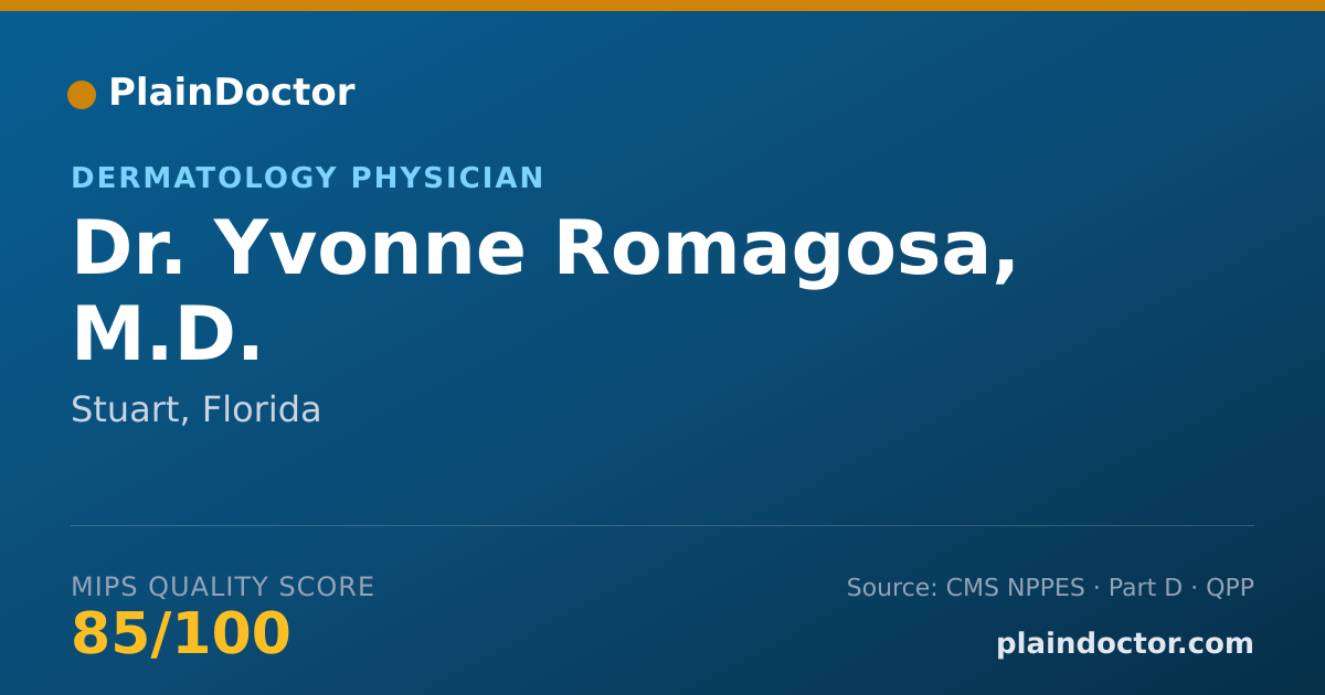 Shareable card for Yvonne Romagosa, M.D. - Dermatology Physician, Stuart, FL