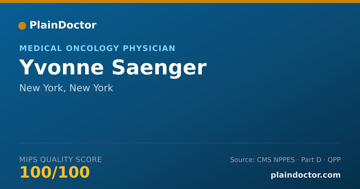 Shareable card for Yvonne Saenger - Medical Oncology Physician, New York, NY