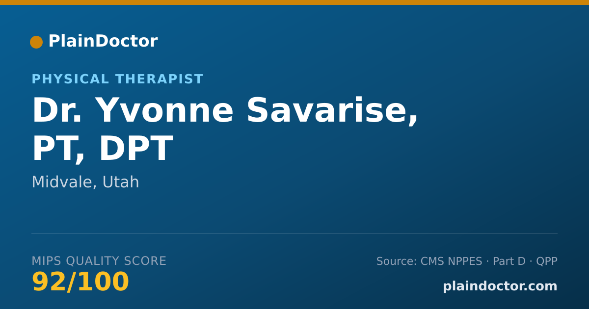 Shareable card for Yvonne Savarise, PT, DPT - Physical Therapist, Midvale, UT