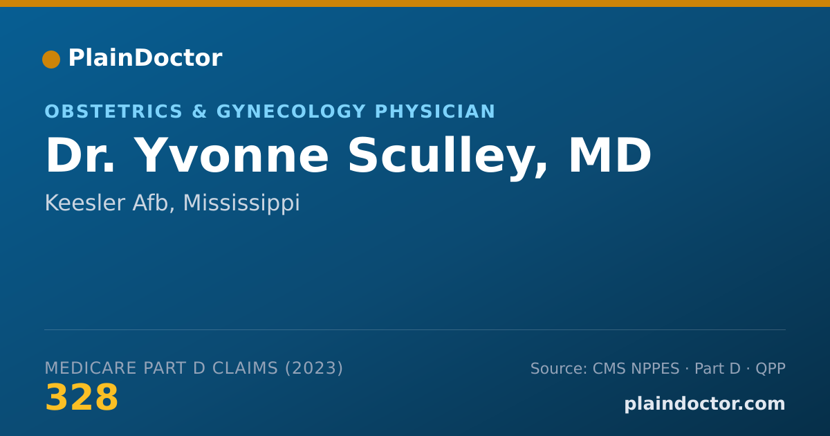 Shareable card for Yvonne Sculley, MD - Obstetrics & Gynecology Physician, Keesler Afb, MS