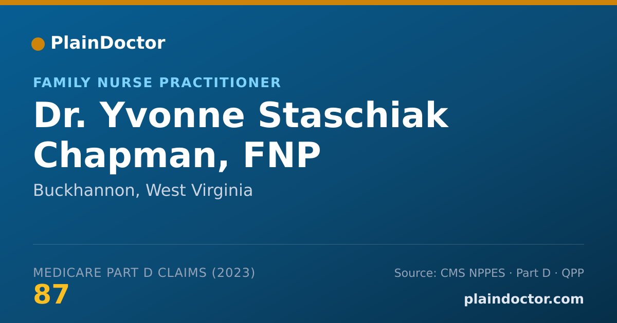 Shareable card for Yvonne Staschiak Chapman, FNP - Family Nurse Practitioner, Buckhannon, WV