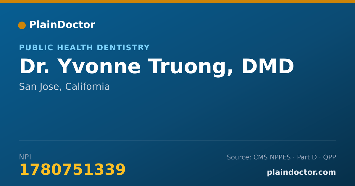 Shareable card for Yvonne Truong, DMD - Public Health Dentistry, San Jose, CA