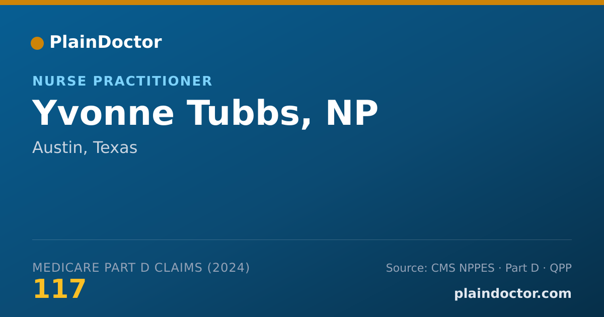 Shareable card for Yvonne Tubbs, NP - Nurse Practitioner, Austin, TX