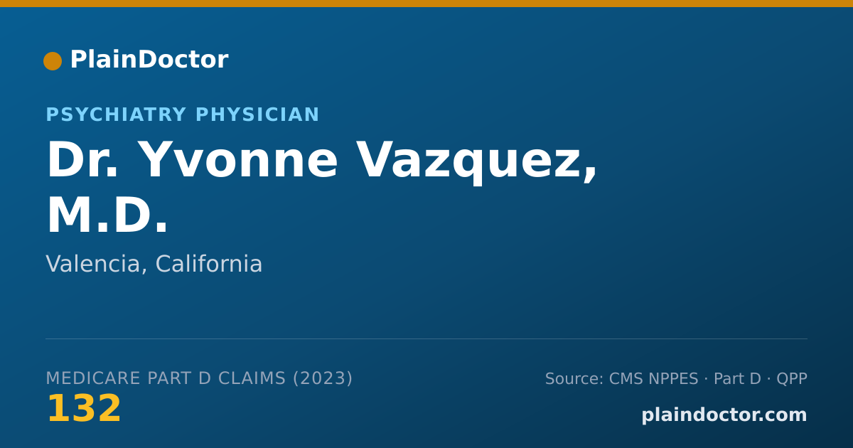 Shareable card for Yvonne Vazquez, M.D. - Psychiatry Physician, Valencia, CA