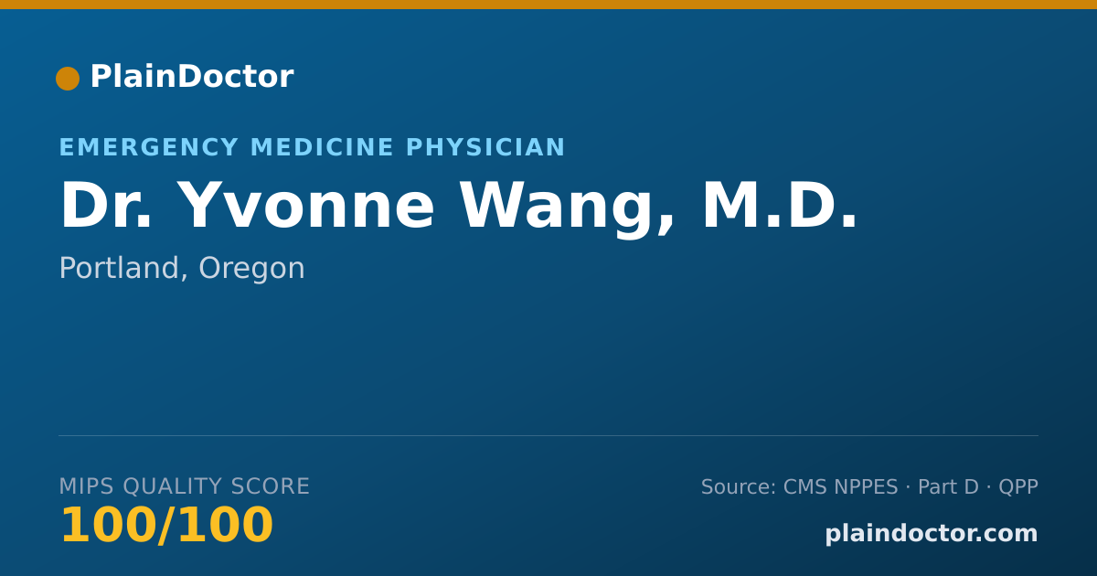 Shareable card for Yvonne Wang, M.D. - Emergency Medicine Physician, Portland, OR